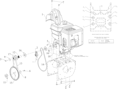 Engine Drive Diagram and Parts List for 3X30-INCHTRAC (31AH7EVZ710)(2023) Cub Cadet Snow Blower